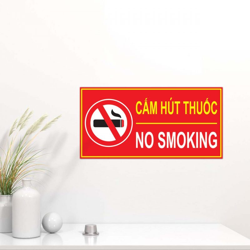Biển báo cấm hút thuốc bằng nhựa Mica (No Smoking)